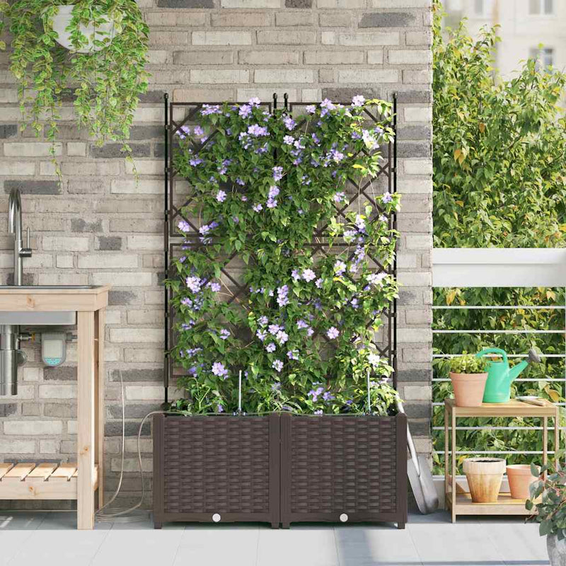 Afbeelding laden in galerijviewer, Vidaxl tuin bloempot 2 pcs bruin staal