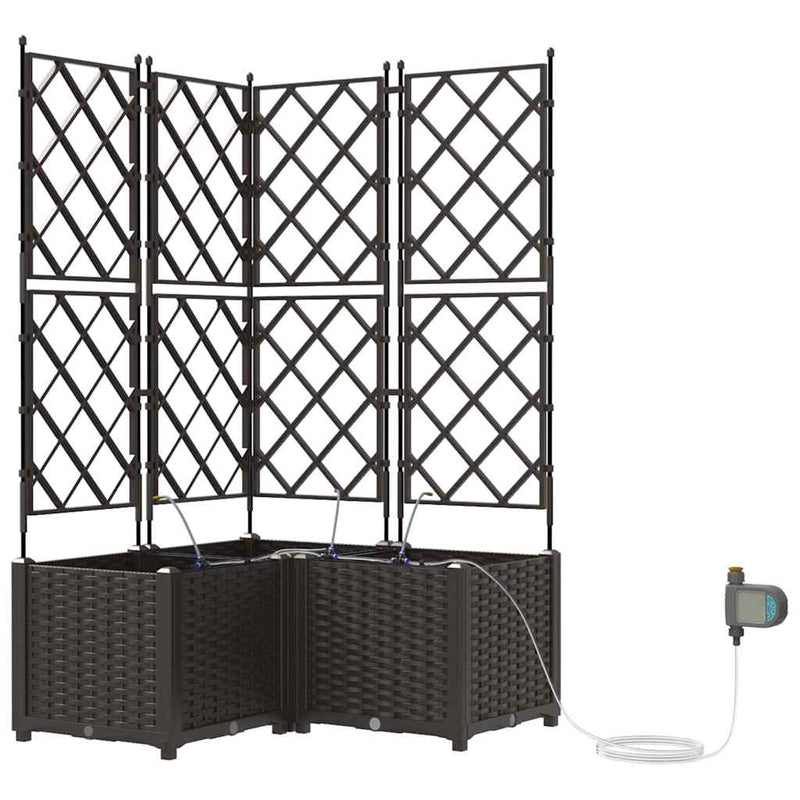 Afbeelding laden in galerijviewer, Vidaxl tuin bloempot 3 pcs bruin staal