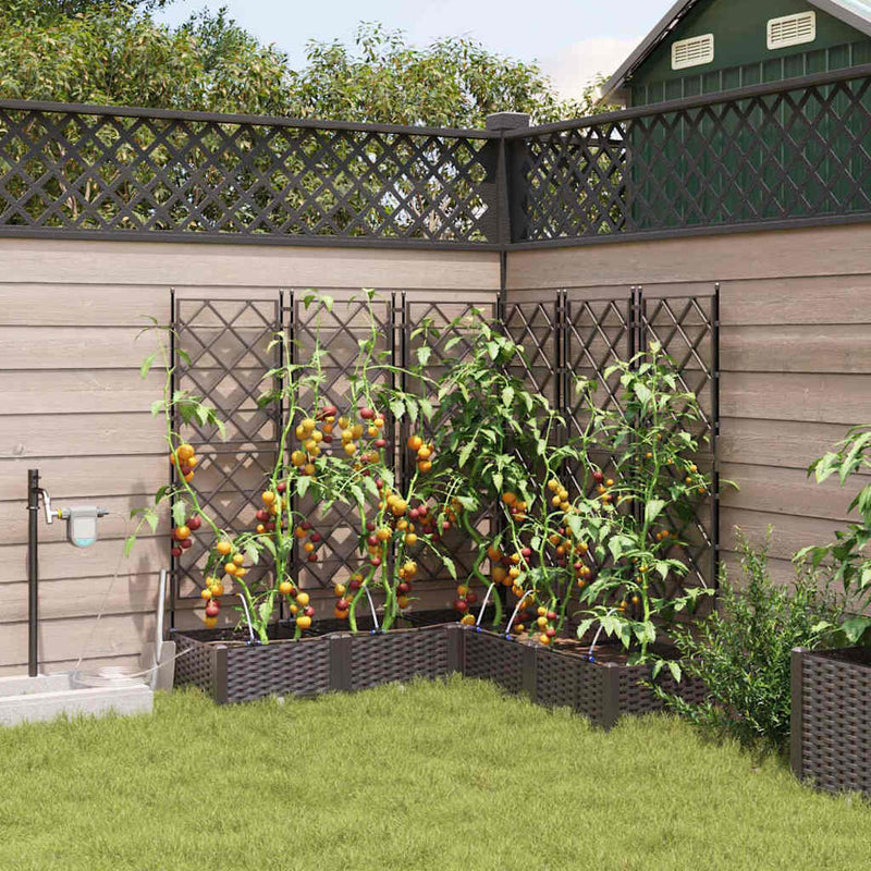 Afbeelding laden in galerijviewer, Vidaxl tuin bloempot 5 pcs bruin staal