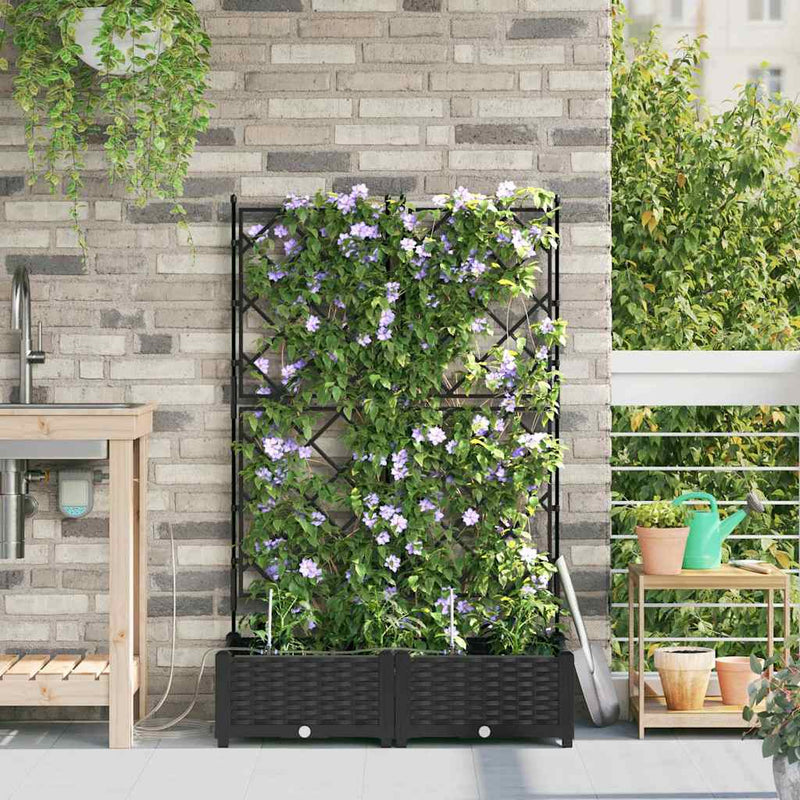 Afbeelding laden in galerijviewer, Vidaxl tuin bloempot 2 pcs zwart staal