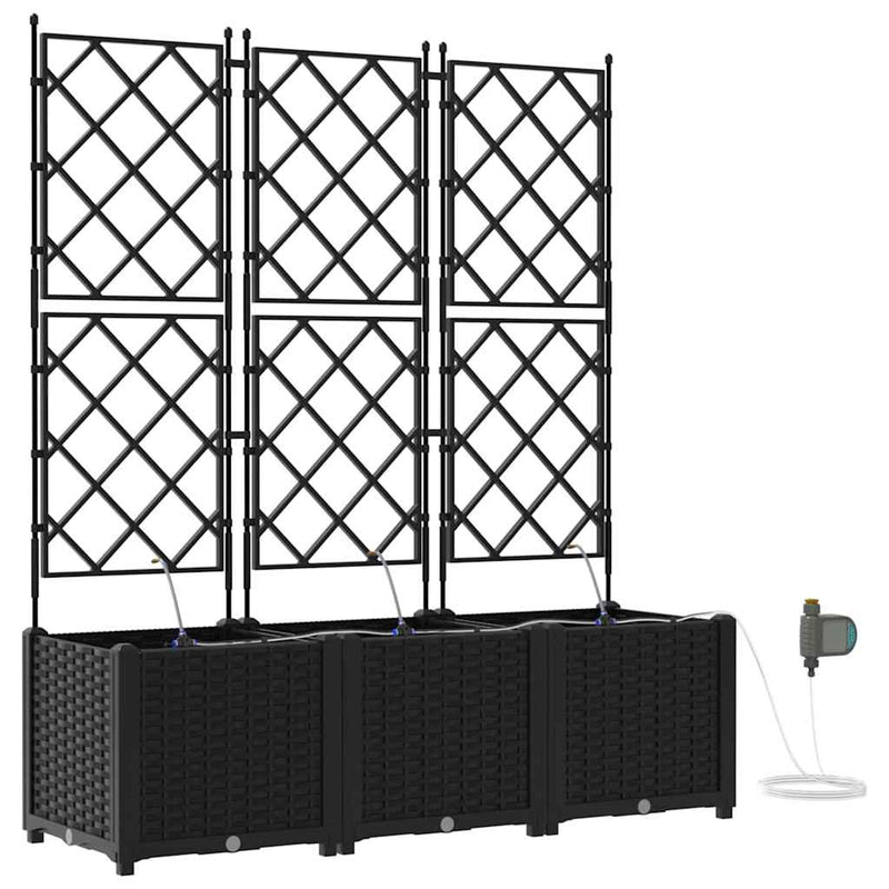 Afbeelding laden in galerijviewer, Vidaxl tuin bloempot 3 pcs zwart staal