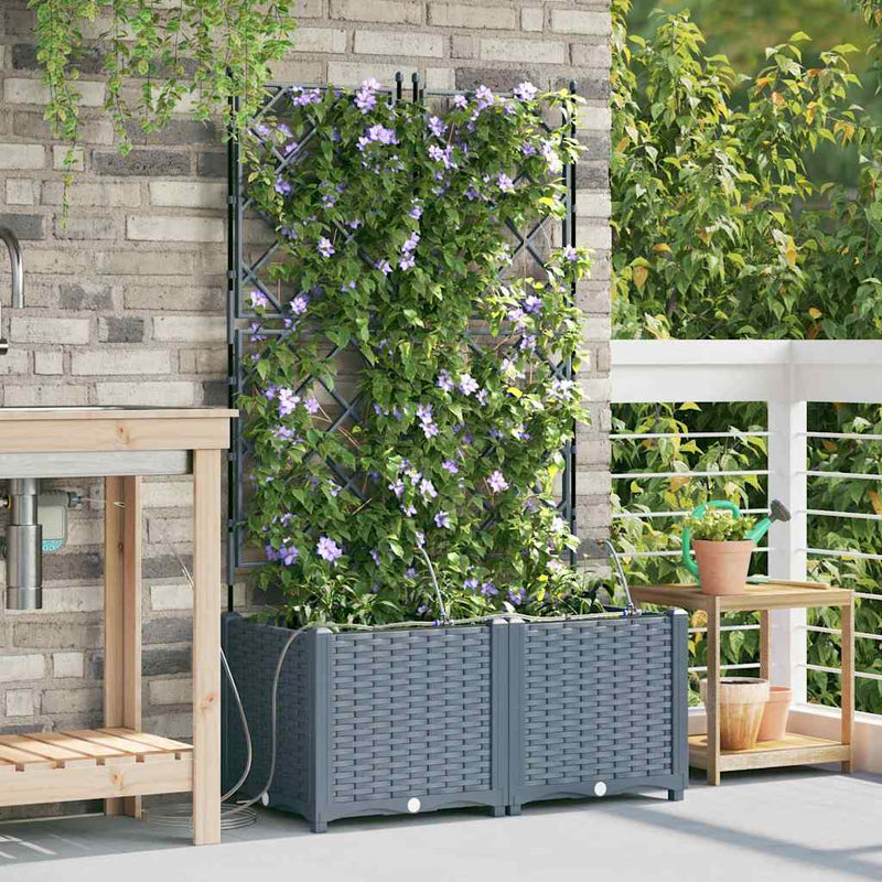 Afbeelding laden in galerijviewer, Vidaxl tuin bloempot 2 pcs licht grijs staal