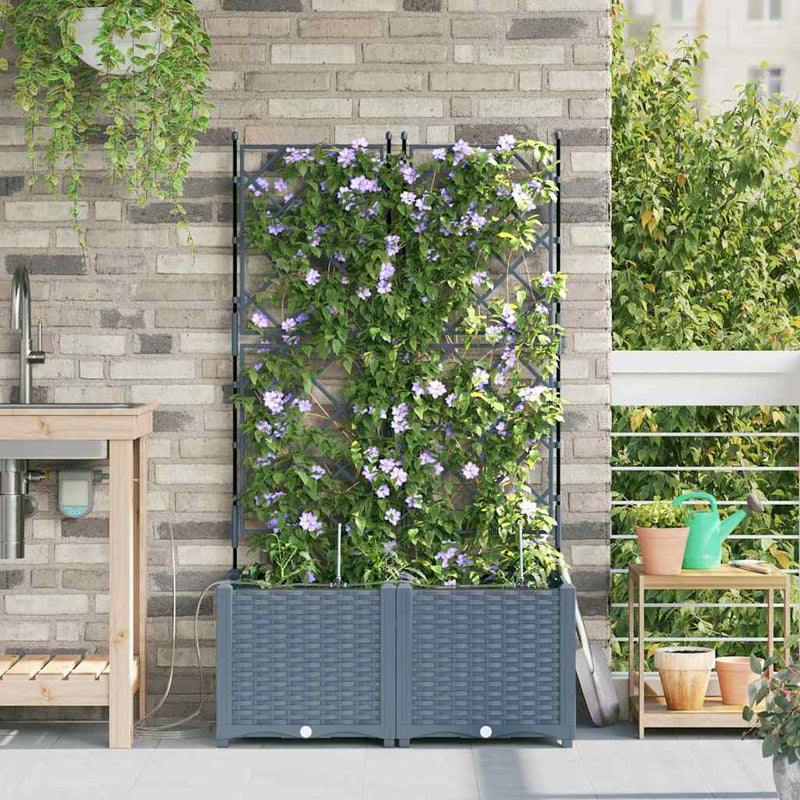 Afbeelding laden in galerijviewer, Vidaxl tuin bloempot 2 pcs licht grijs staal
