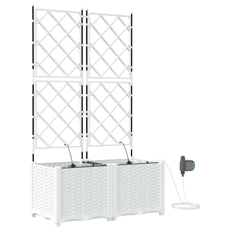 Afbeelding laden in galerijviewer, Vidaxl tuin bloempot 2 pcs wit staal