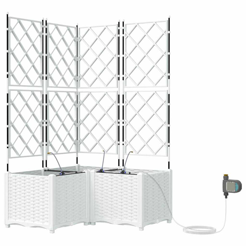 Afbeelding laden in galerijviewer, Vidaxl tuin bloempot 3 pcs wit staal
