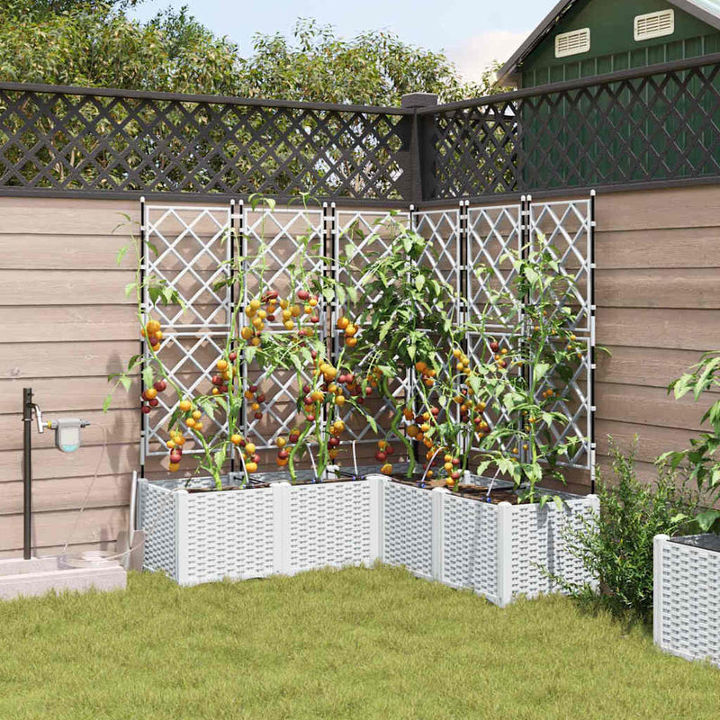 Afbeelding laden in galerijviewer, Vidaxl tuin bloempot 5 pcs wit staal