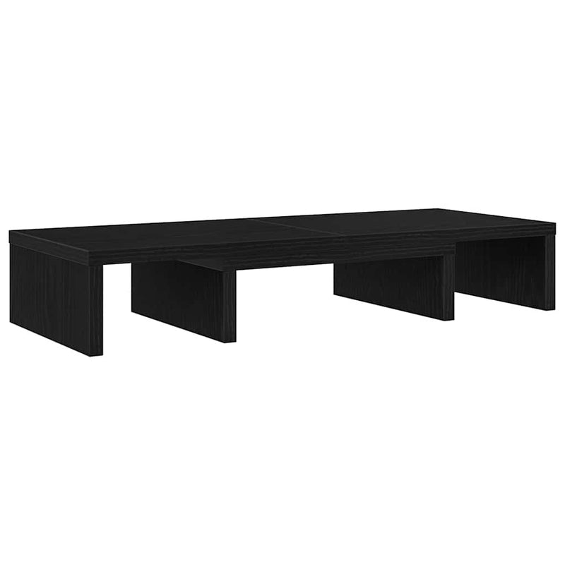 Afbeelding laden in galerijviewer, Vidaxl monitorstandaard verstelbaar zwart eiken 60x24x10,5 cm bewerkt hout