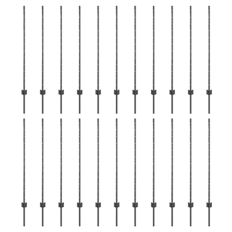 Afbeelding laden in galerijviewer, Vidaxl afrasteringspaal 22 pcs grijs 160 cm staal