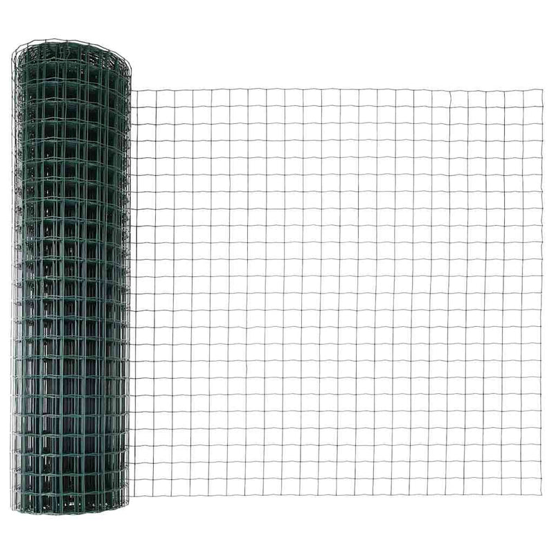 Afbeelding laden in galerijviewer, Vidaxl hek met paal groen 1,4 x 10 m staal en pvc