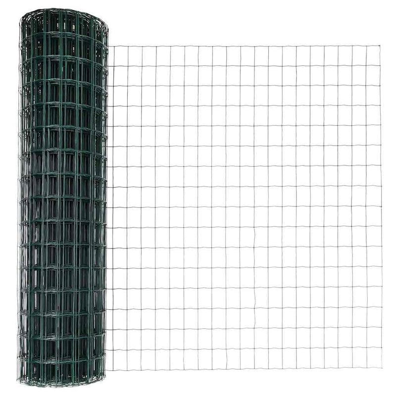 Afbeelding laden in galerijviewer, Vidaxl hek met paal groen 1,4 x 10 m staal en pvc