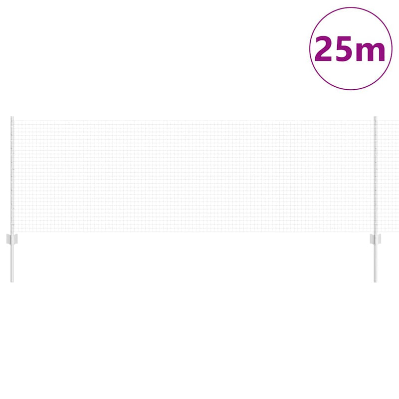 Afbeelding laden in galerijviewer, Vidaxl hek met paal zilver 0,8 x 25 m staal