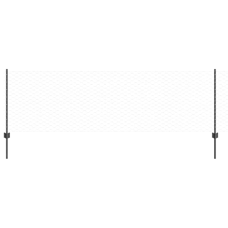 Afbeelding laden in galerijviewer, Vidaxl hek met paal grijs 0,8 x 10 m staal en pvc