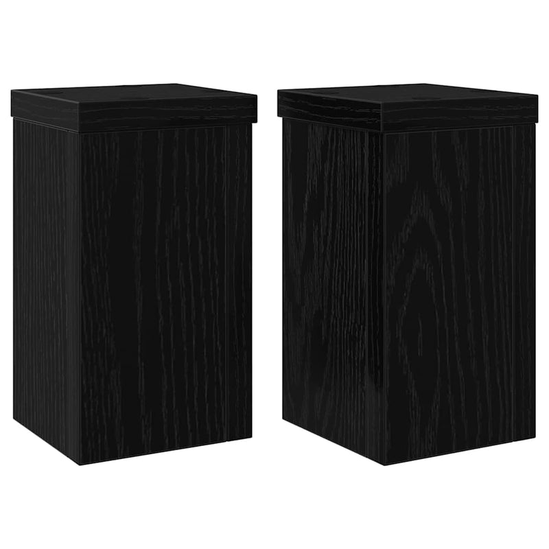 Afbeelding laden in galerijviewer, Vidaxl plantenstandaard 2 pcs zwart eiken 10 x 10 x 18 cm bewerkt hout
