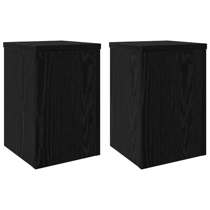 Afbeelding laden in galerijviewer, Vidaxl plantenstandaard 2 pcs zwart eiken 20 x 20 x 30 cm bewerkt hout