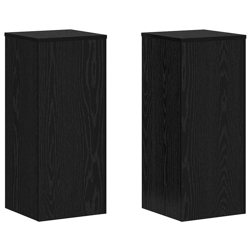 Afbeelding laden in galerijviewer, Vidaxl plantenstandaard 2 pcs zwart eiken 30 x 30 x 70 cm bewerkt hout