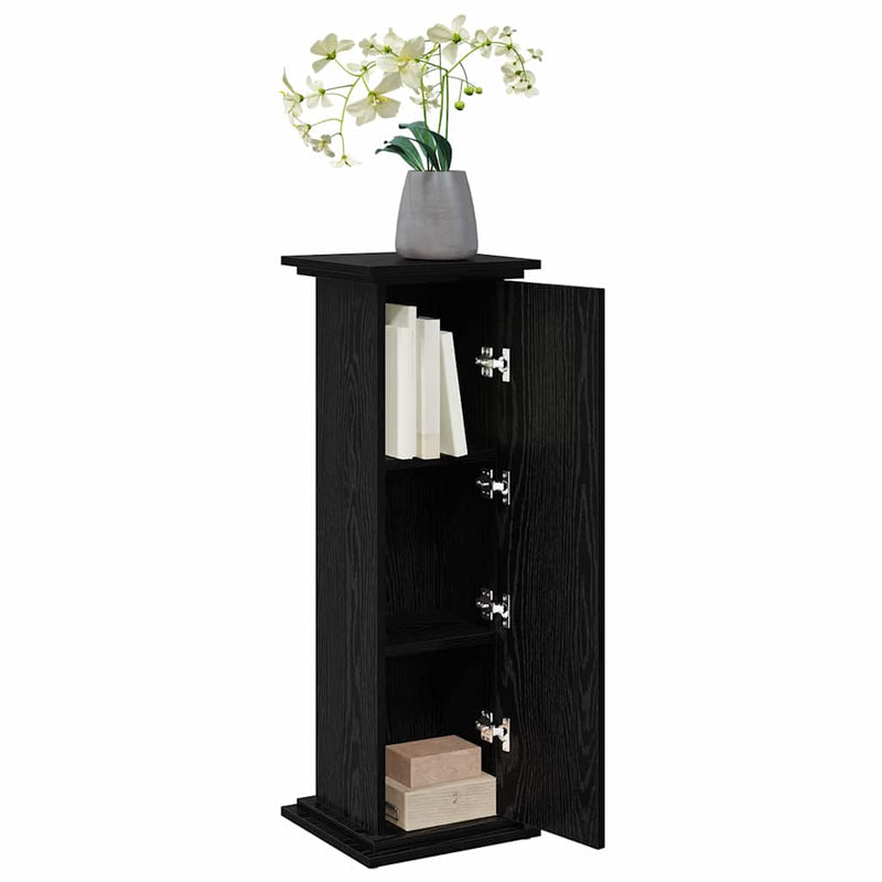 Afbeelding laden in galerijviewer, Vidaxl displaystand met plank zwart eiken 31 x 30 x 90 cm bewerkt hout
