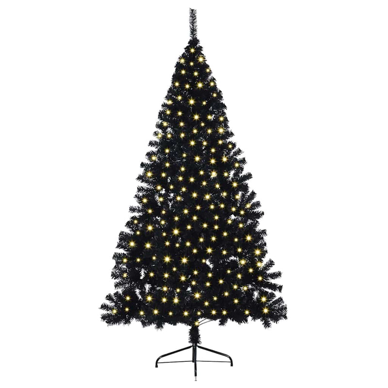 Afbeelding laden in galerijviewer, Vidaxl kunstmatig voorverlicht kerstboom met 300 led zwart 180 cm pvc