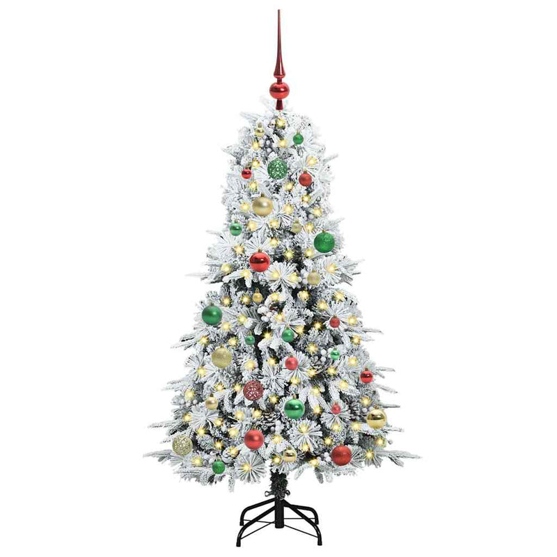 Afbeelding laden in galerijviewer, Vidaxl kunstmatige inklapbare kerstboom wit 150 cm pe en pvc