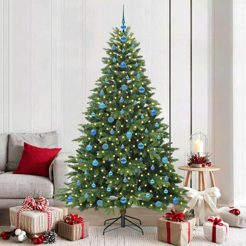 Afbeelding laden in galerijviewer, Vidaxl kunstkerstboom met 300 led met standaard groen 210 cm pe en pvc