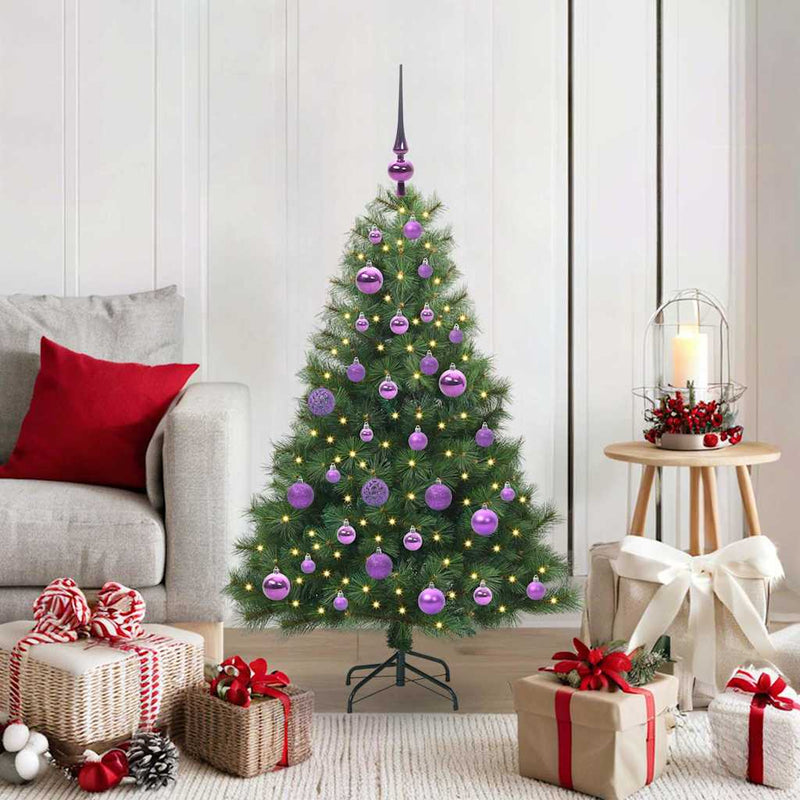 Afbeelding laden in galerijviewer, Vidaxl kunstkerstboom met 150 led met standaard groen 120 cm pe en pvc