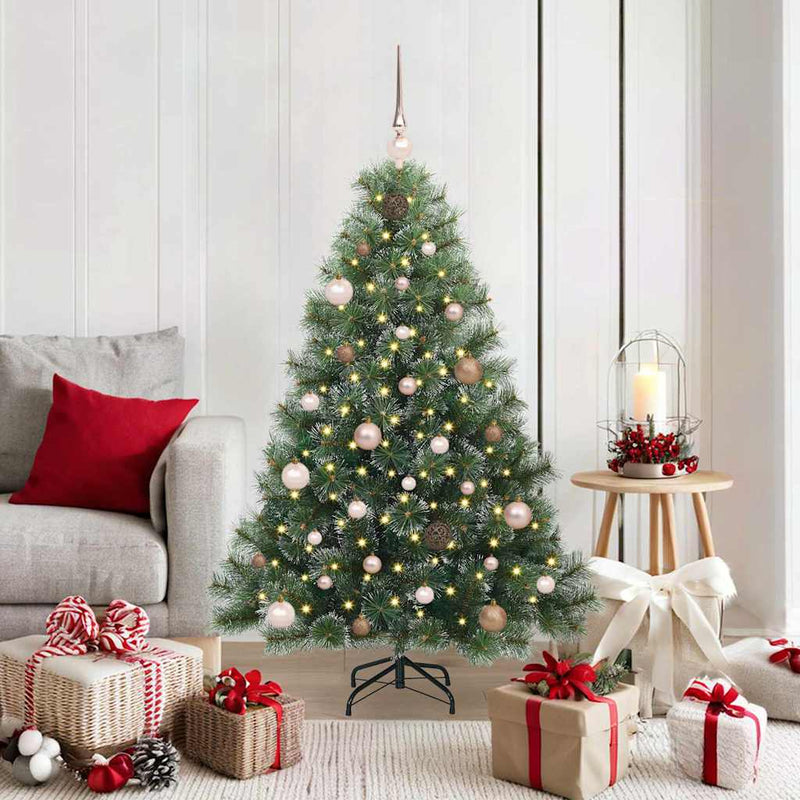 Afbeelding laden in galerijviewer, Vidaxl kunstkerstboom met 150 led met standaard groen 150 cm pe en pvc