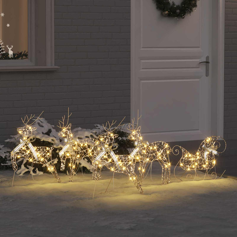 Afbeelding laden in galerijviewer, Vidaxl led rendieren met 40 led 5 pcs goud pet