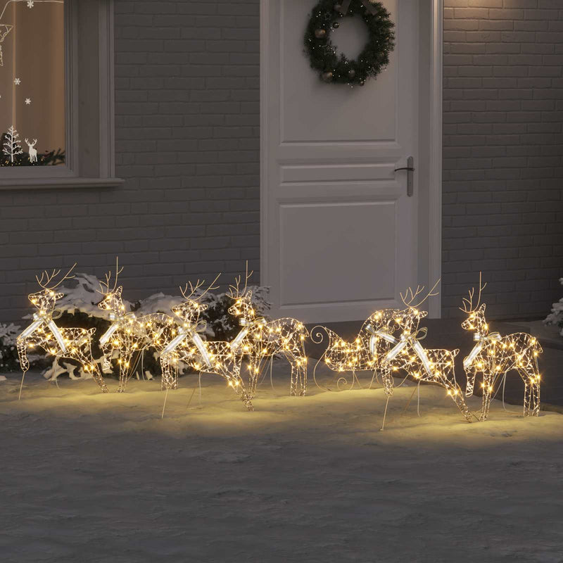 Afbeelding laden in galerijviewer, Vidaxl led rendieren met 40 led 7 pcs goud pet