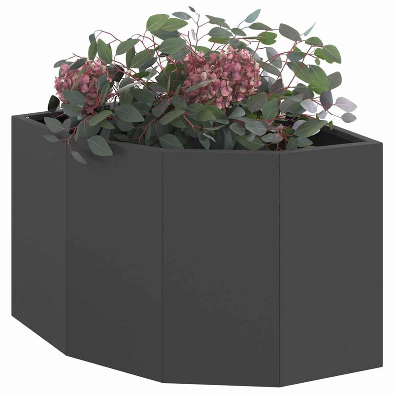 Afbeelding laden in galerijviewer, Vidaxl hoek plantbak zwart 45 x 45 x 35 cm staal