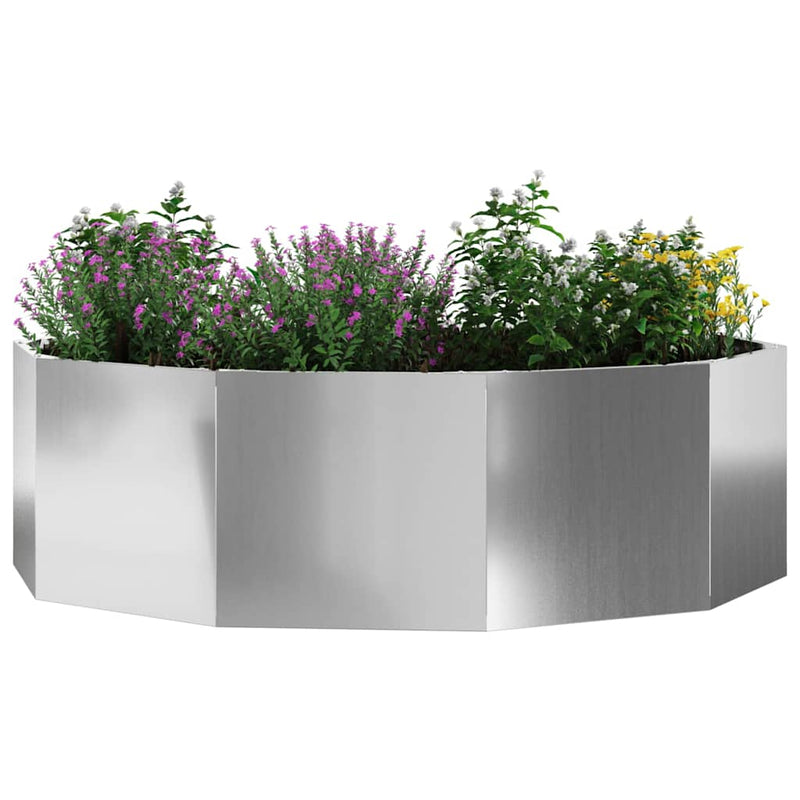 Afbeelding laden in galerijviewer, Vidaxl plantenbak zilver 120 x 120 x 35 cm gegalvaniseerd staal