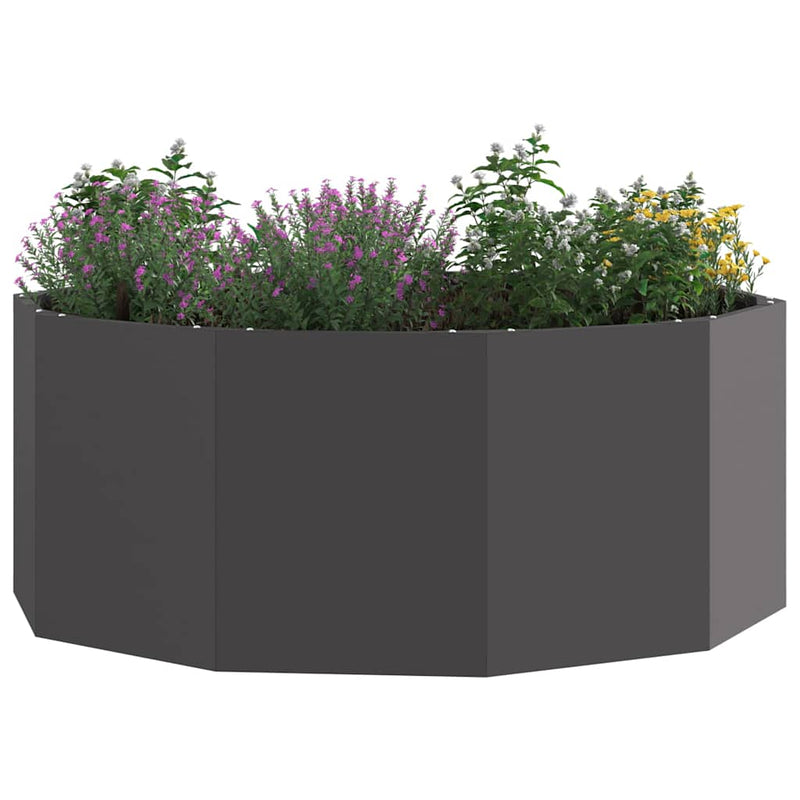 Afbeelding laden in galerijviewer, Vidaxl plantenbak zwart 90 x 90 x 35 cm staal
