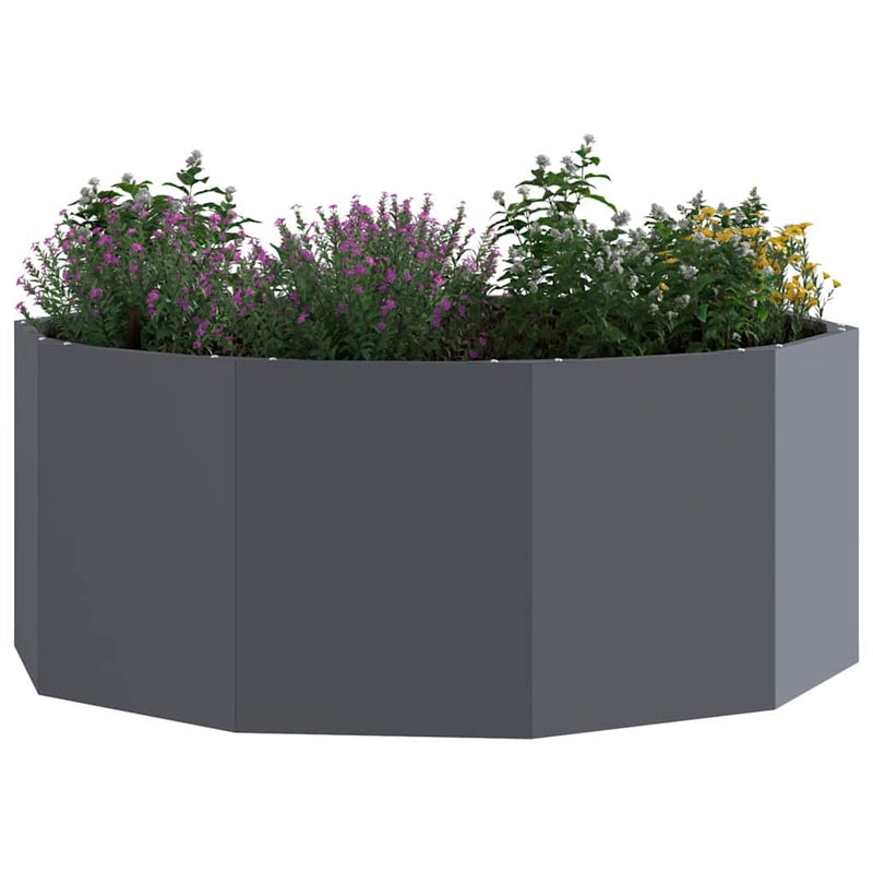Afbeelding laden in galerijviewer, Vidaxl plantenbak antraciet 90 x 90 x 35 cm staal