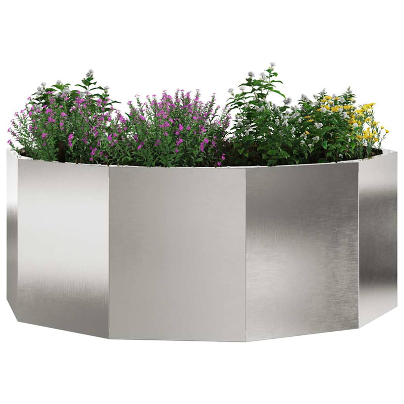 Afbeelding laden in galerijviewer, Vidaxl plantenbak zilver 90 x 90 x 35 cm roestvrij staal
