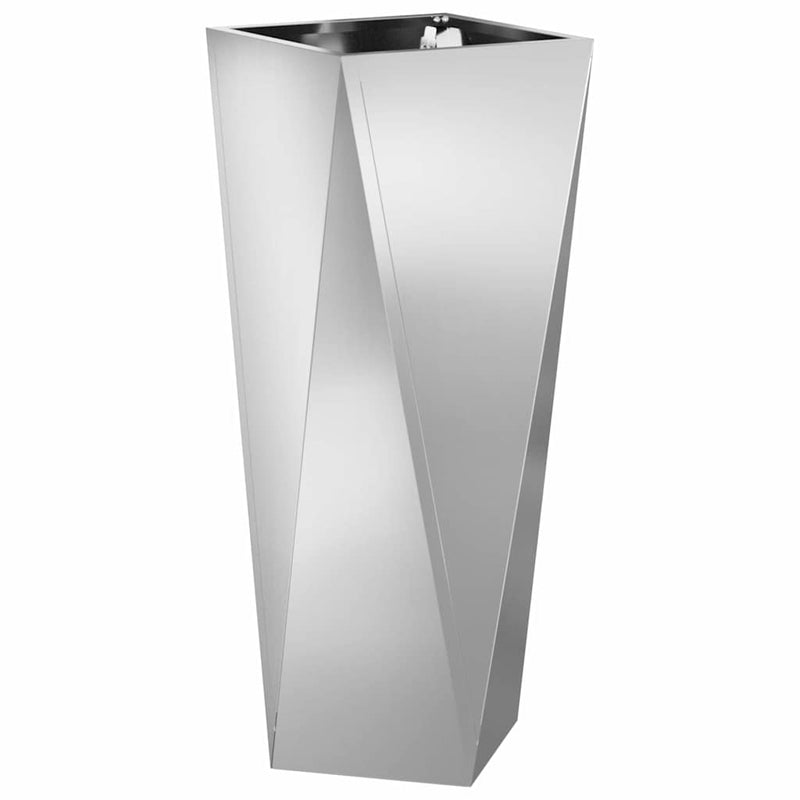 Afbeelding laden in galerijviewer, Vidaxl plantenbak zilver 30 x 30 x 75 cm gegalvaniseerd staal