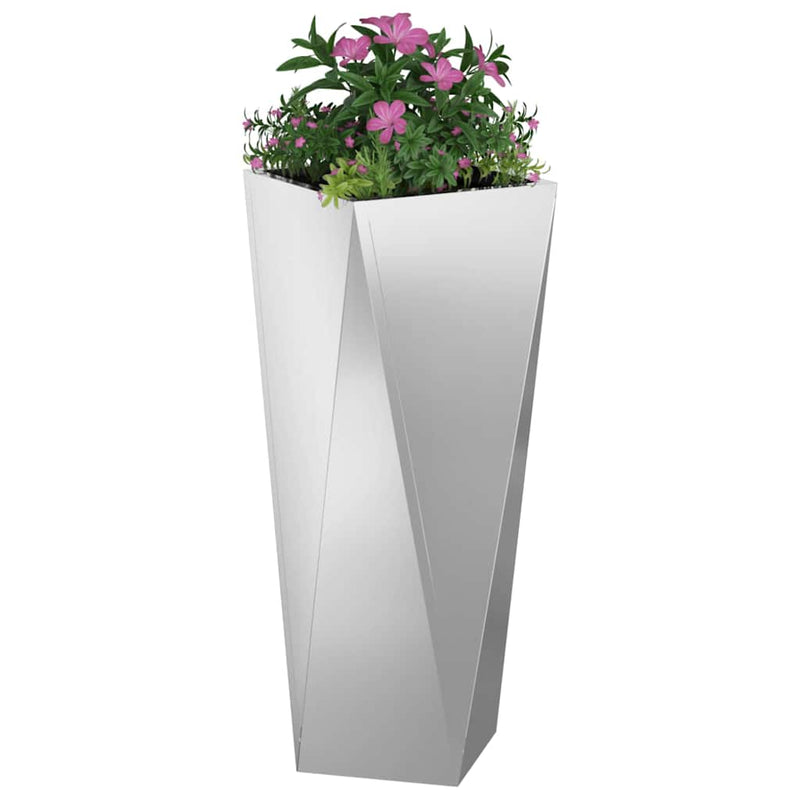 Afbeelding laden in galerijviewer, Vidaxl plantenbak 2 pcs zilver 30 x 30 x 75 cm gegalvaniseerd staal