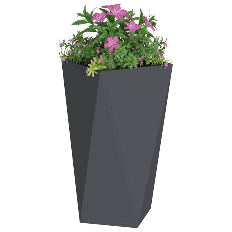 Afbeelding laden in galerijviewer, Vidaxl plantenbak 2 pcs antraciet 40 x 40 x 75 cm staal
