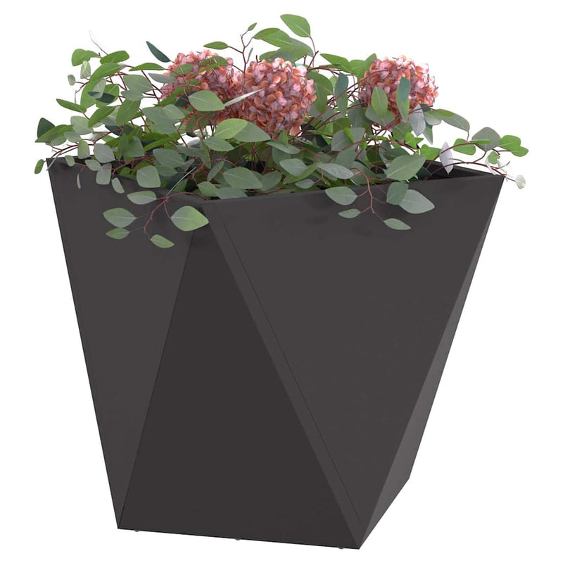 Afbeelding laden in galerijviewer, Vidaxl plantenbak 2 pcs zwart 40 x 40 x 40 cm staal