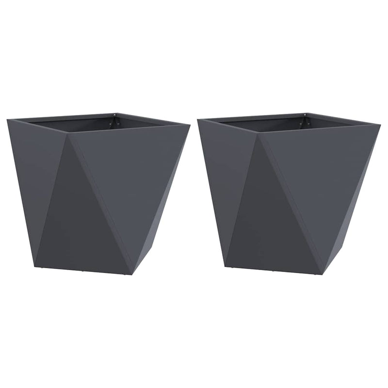 Afbeelding laden in galerijviewer, Vidaxl plantenbak 2 pcs antraciet 40 x 40 x 40 cm staal