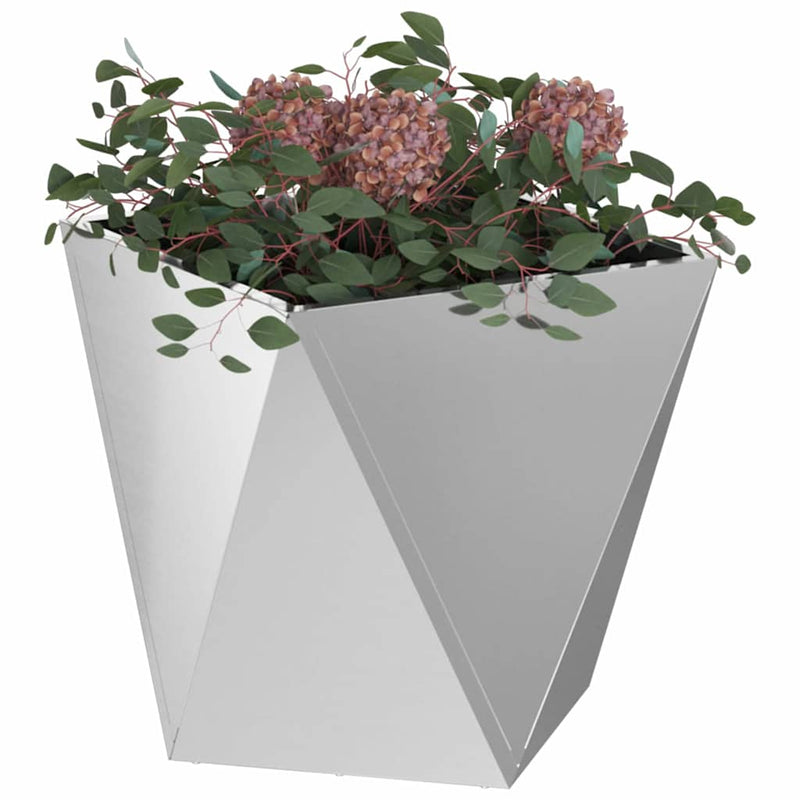 Afbeelding laden in galerijviewer, Vidaxl plantenbak 2 pcs zilver 50 x 50 x 50 cm gegalvaniseerd staal