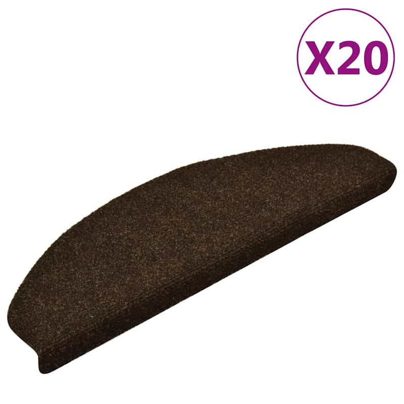 Afbeelding laden in galerijviewer, Vidaxl trapmatten zelfklevend 20 stuks 65x21x4 cm bruin halfrond groot