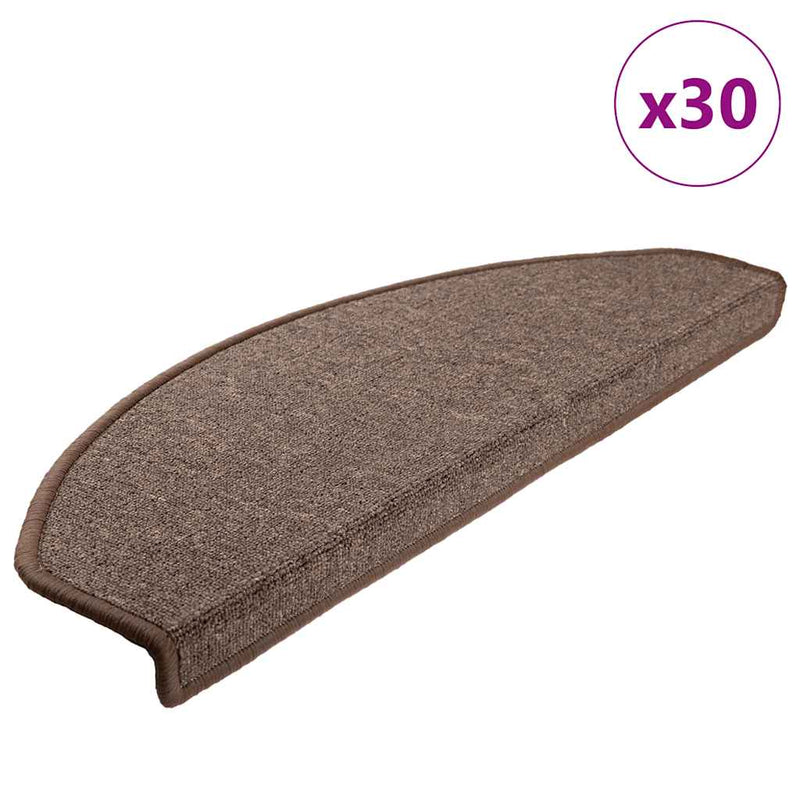 Afbeelding laden in galerijviewer, Vidaxl trapmatten 30 st 65x24x4 cm koffiebruin halfrond groot