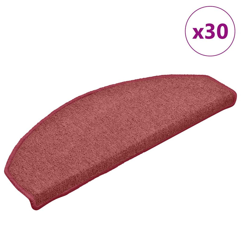 Afbeelding laden in galerijviewer, Vidaxl trapmatten 30 st 65x24x4 cm bordeaux halfrond groot