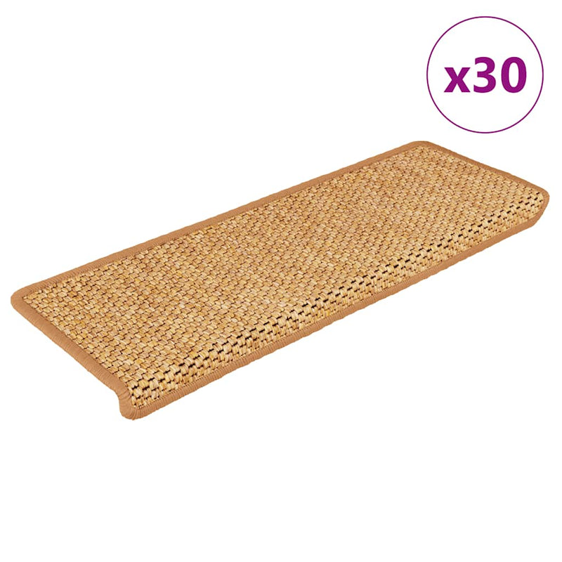 Afbeelding laden in galerijviewer, Vidaxl trapmatten zelfklevend 30 st sisal-look 65x21x4 cm sisal
