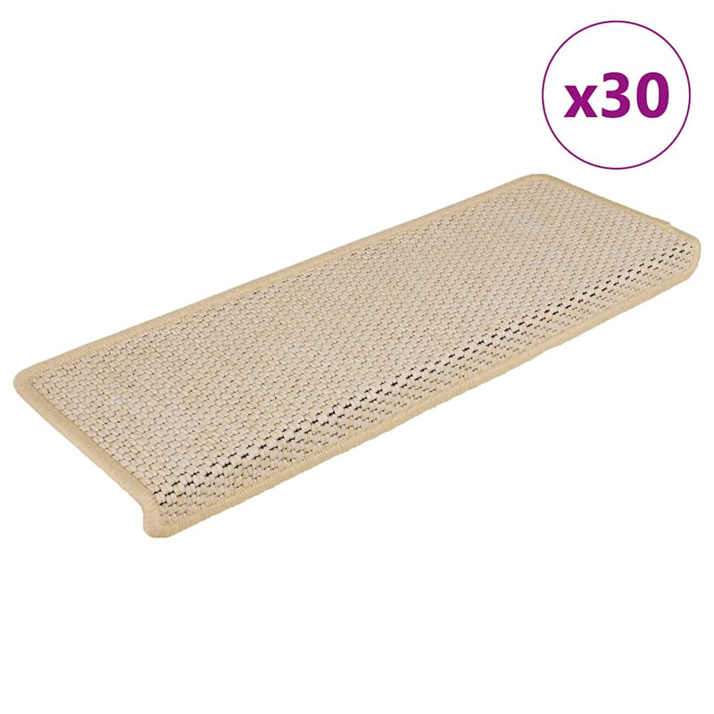 Afbeelding laden in galerijviewer, Vidaxl trapmatten zelfklevend 30 st sisal-look 65x21x4 cm berber