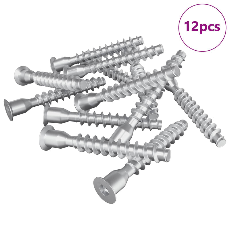 Afbeelding laden in galerijviewer, Vidaxl bevestigingsschroeven 12 pcs zilver ø7 x 50 mm metaal