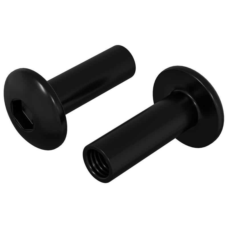 Afbeelding laden in galerijviewer, Vidaxl moffenmoeren 2 pcs zwart m4 x 14,5 mm ijzer