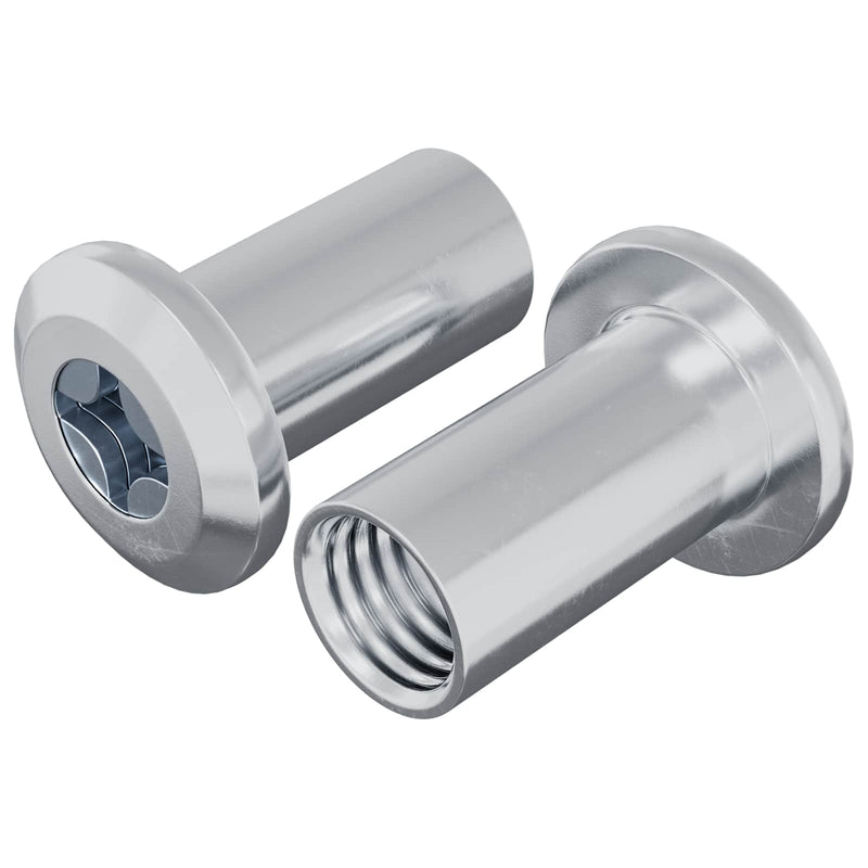 Afbeelding laden in galerijviewer, Vidaxl slotmoer 2 pcs nikkel m6 x 25 mm staal