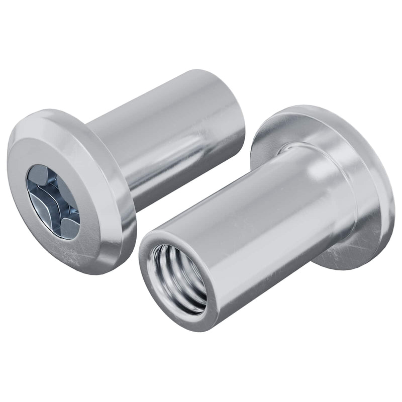 Afbeelding laden in galerijviewer, Vidaxl slotmoer 2 pcs zilver m6 x 15 mm staal