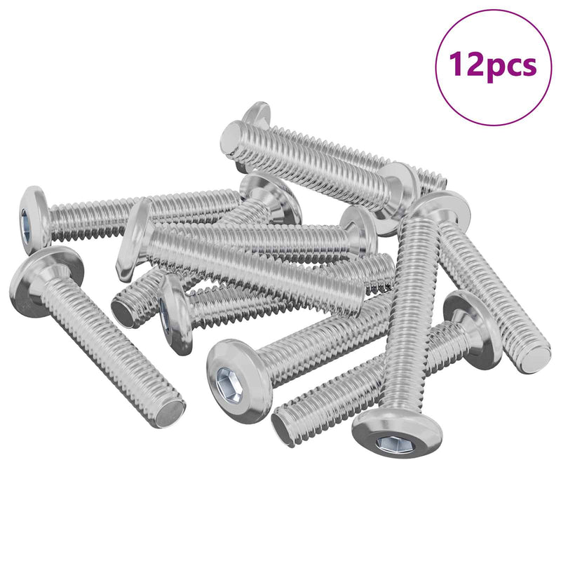 Afbeelding laden in galerijviewer, Vidaxl vergrendelingsschroef 12 pcs zilver m6 x 35 mm staal