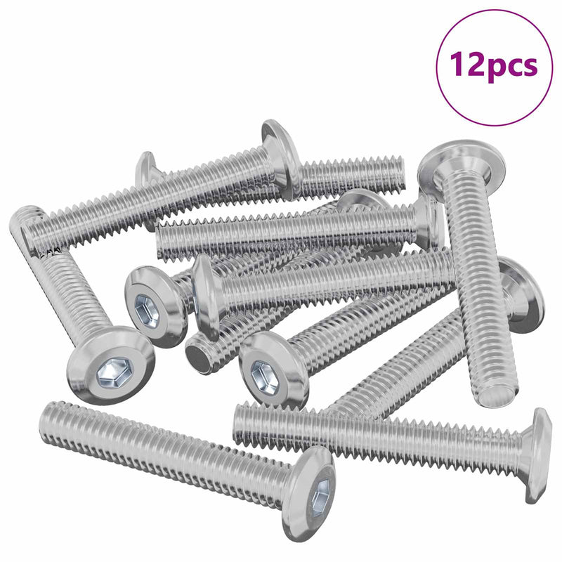 Afbeelding laden in galerijviewer, Vidaxl vergrendelingsschroef 12 pcs zilver m6 x 35 mm staal