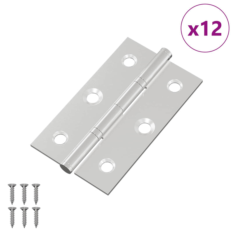 Afbeelding laden in galerijviewer, Vidaxl scharnier effen 12 pcs zilver 58 x 35 x 1 mm staal